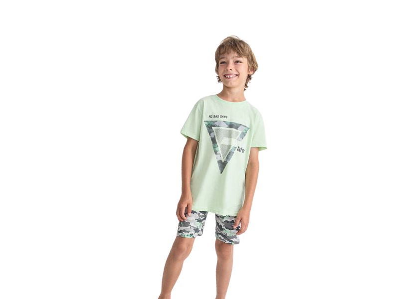 pijama para niño o adolescente corto con motivos de camuflaje