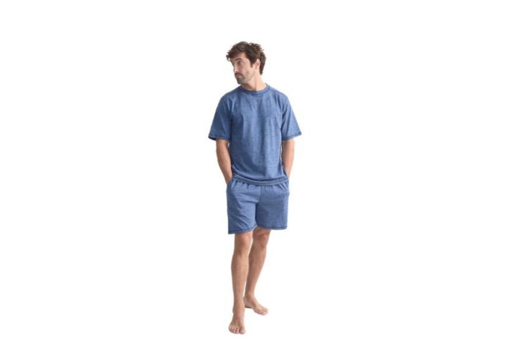 pijama corto verano hombre azul