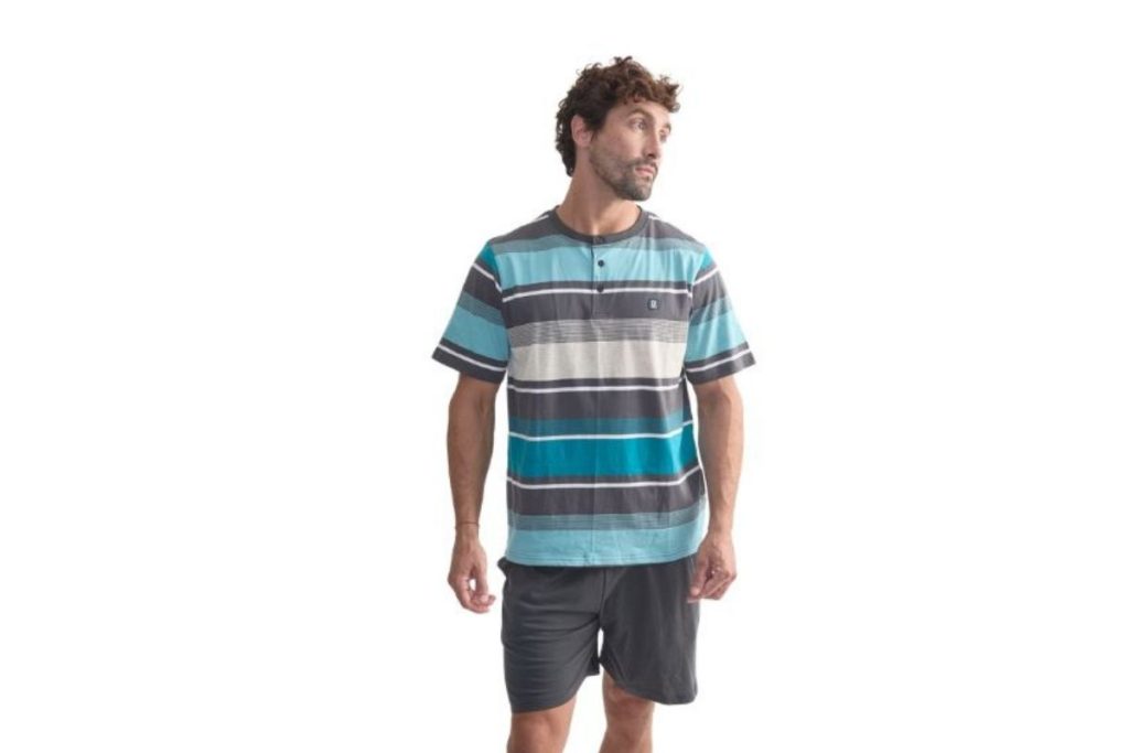 pijama corto de verano para hombre de rayas