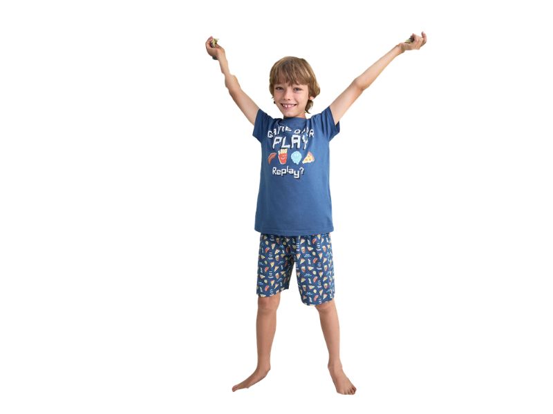 pijama de verano para niño azul